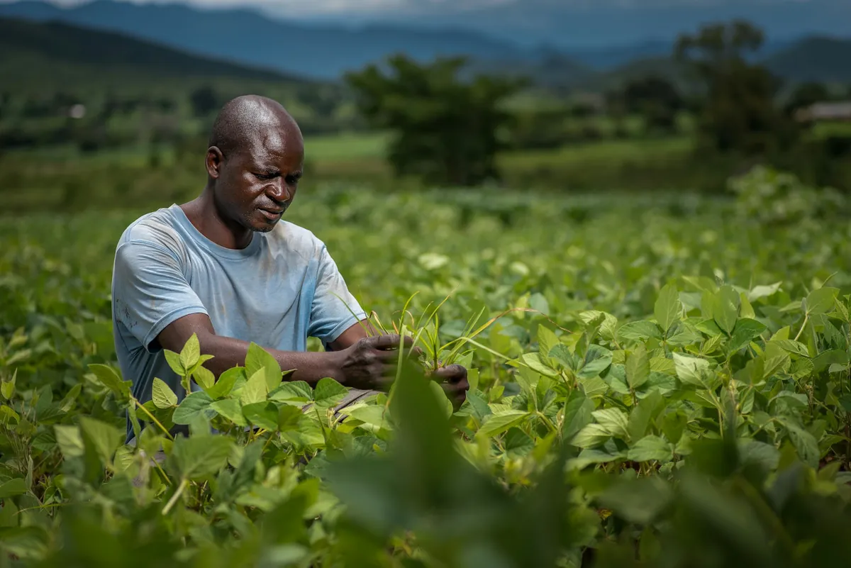 Agriculteur togolais dans un champ